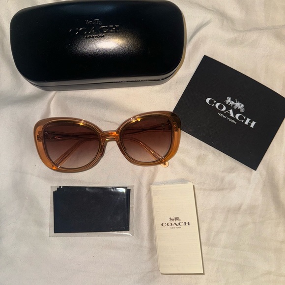 COACH C7995 TRANSPARENT BLUSH SUNGLASSES AND CASE - Picture 2 of 7